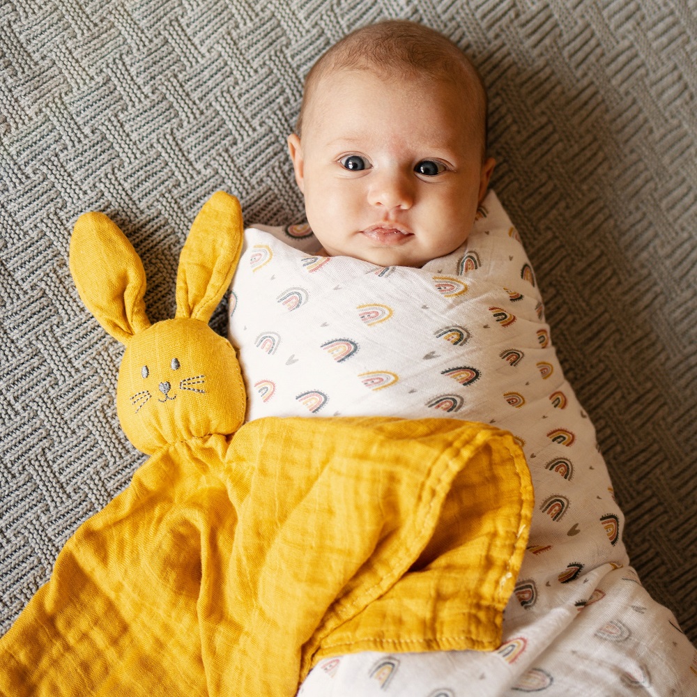 PETITE&MARS Otulacze z muślinu bambusowego 2szt ROSE RAINBOW